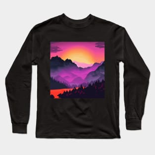 Pink purple fairytale forest Long Sleeve T-Shirt